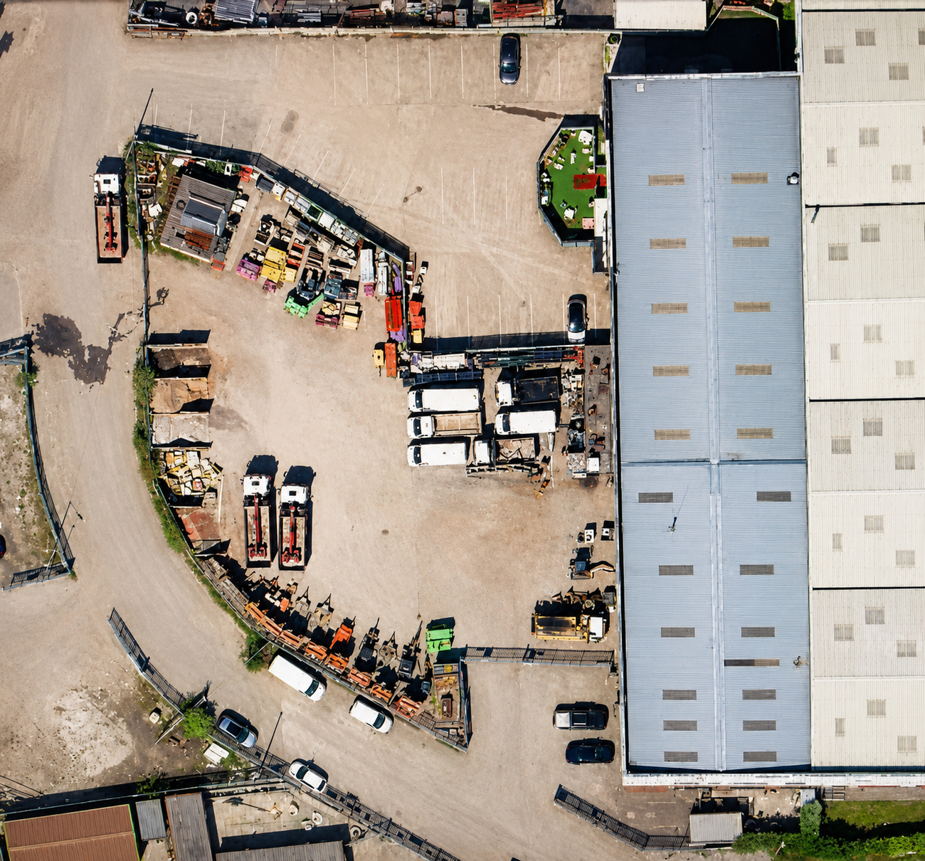 Aerial view of Spriteprime Tomlinson Road headquarters and yard